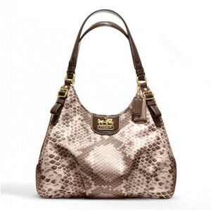 COACH MADISON PYTHON PRINT MAGGIE SHOULDER BAG